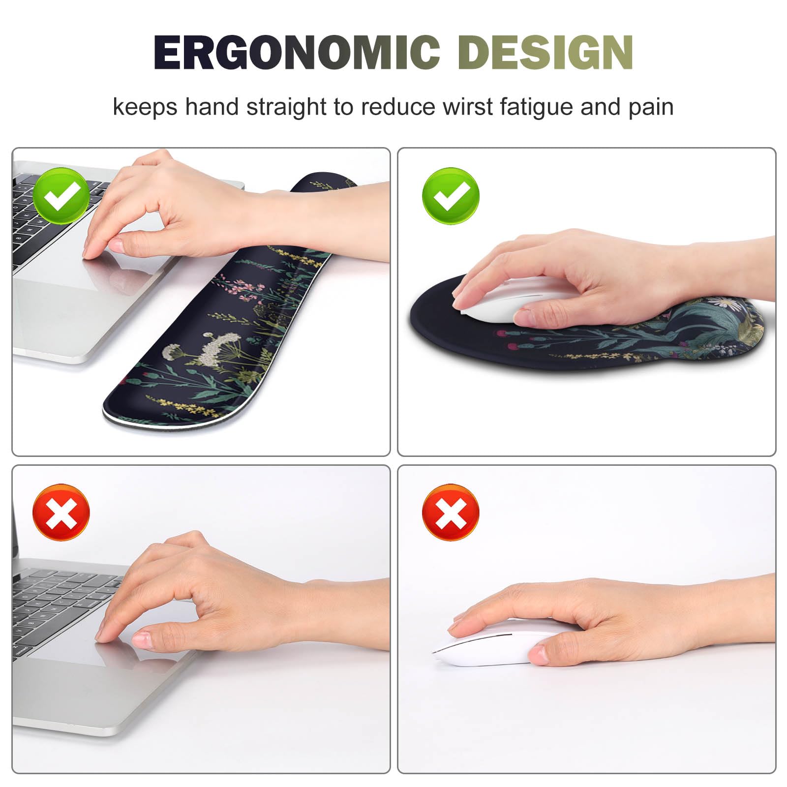 ToLuLu Tappetino da scrivania, grande tappetino per mouse XXL con supporto per il polso, tappetino per mouse 4 in 1, tappetino per mouse ergonomico con poggiapolsi + poggiapolsi per tastiera,