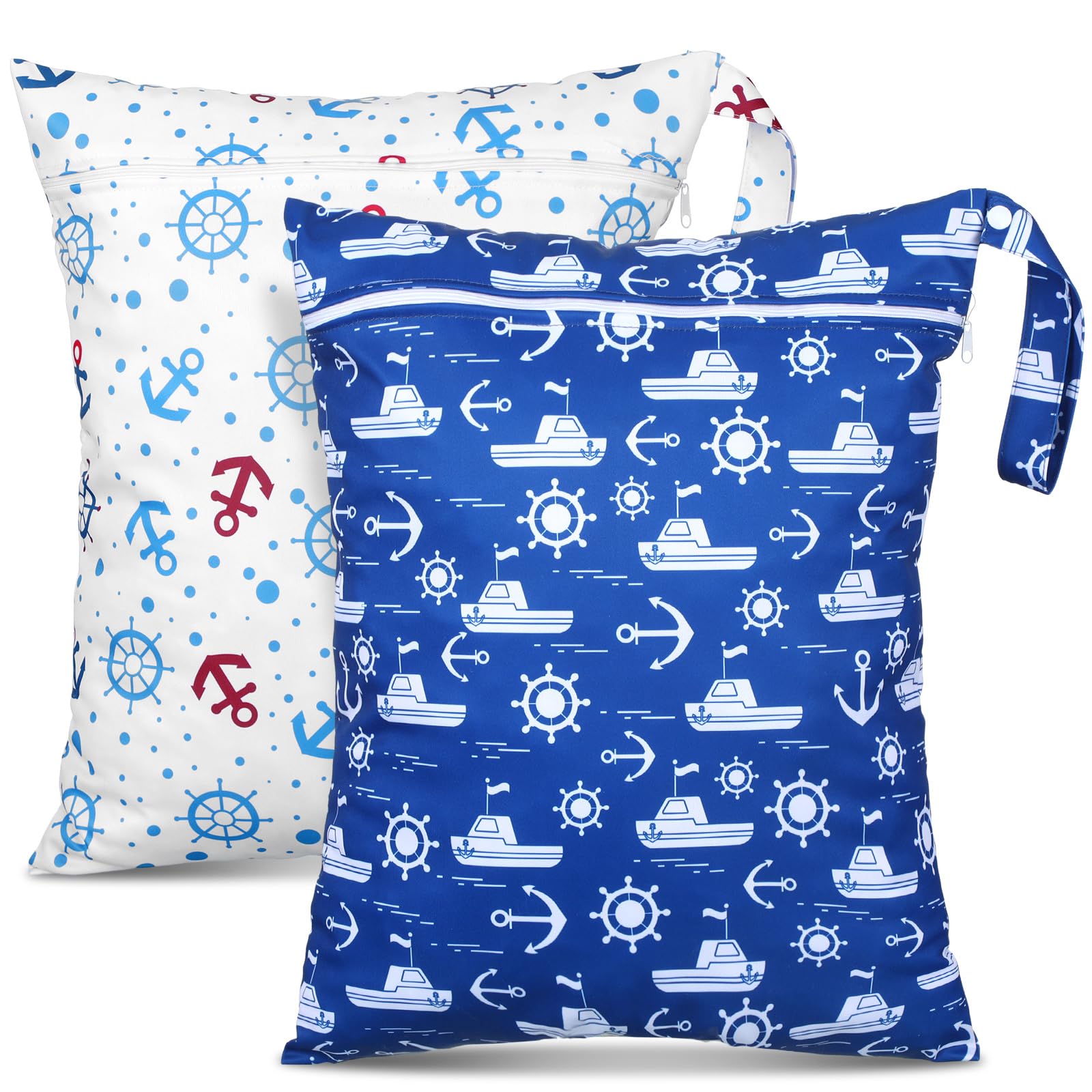 Photo 1 of Shappy 2 Pack Laundry Bags - Blue/White, Large