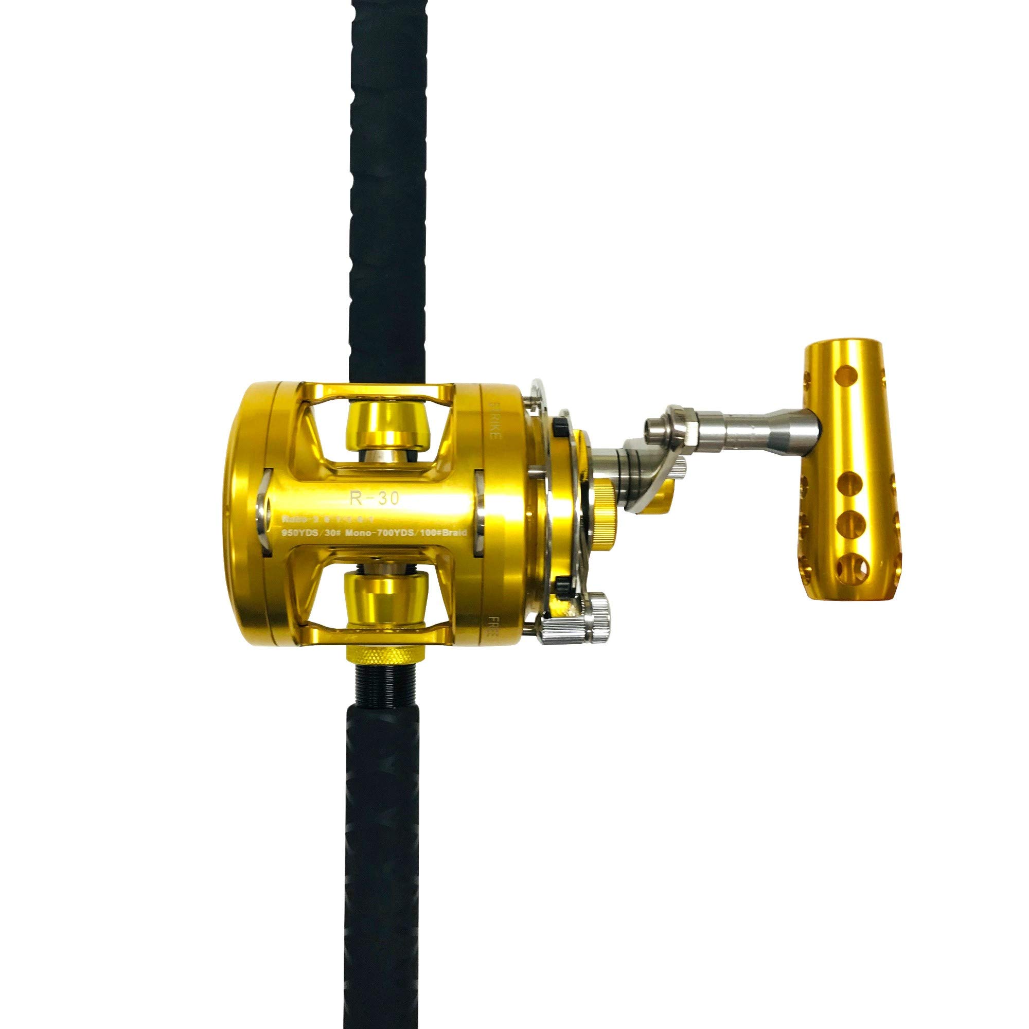 EatMyTackle 30 Wide 2 Speed Fishing Reel on a 30-50 Pound Tournament Rod : Sports & Outdoors