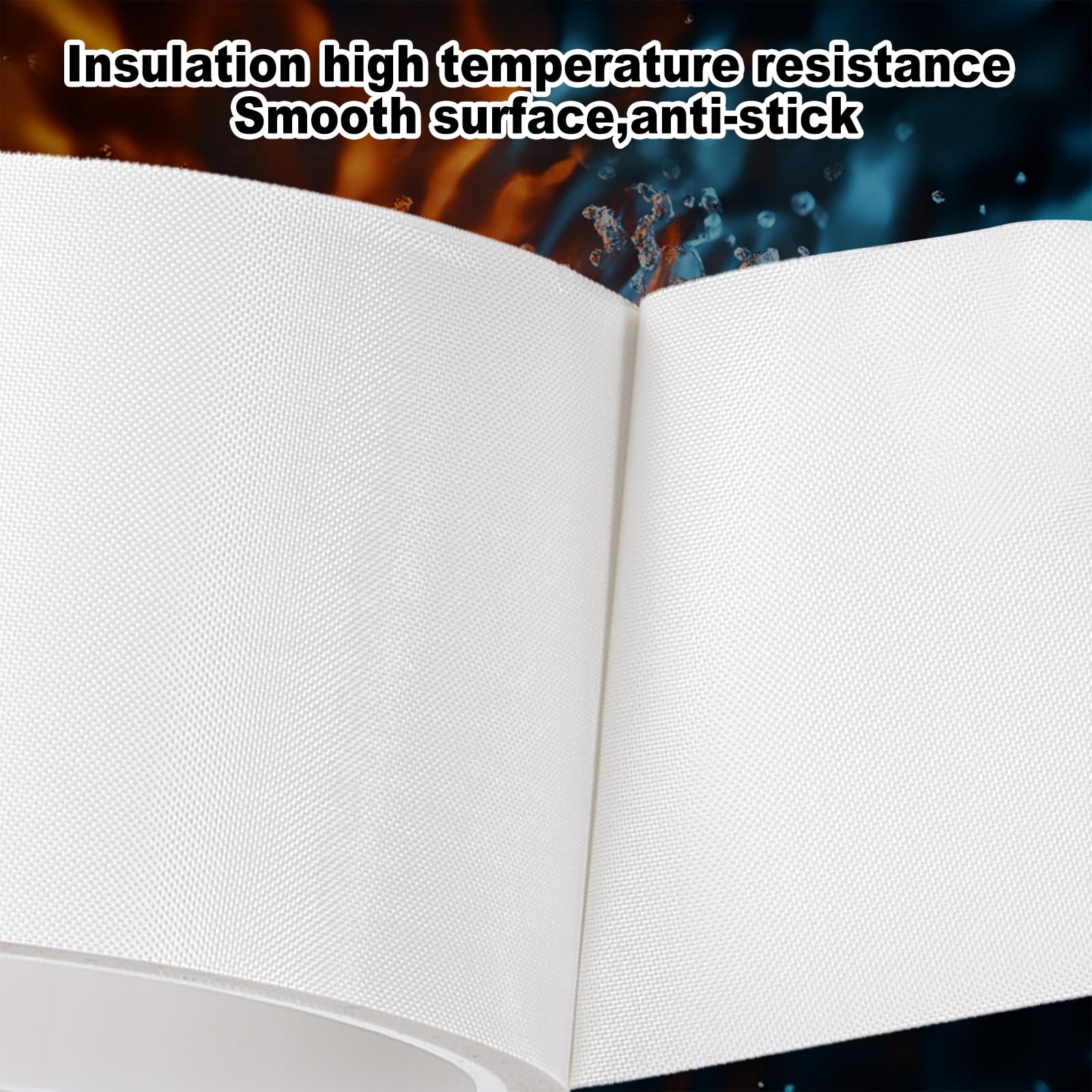 PATIKIL Nastro resistente al calore 7,87 pollici x 33 piedi PTFE | spessore 0,13mm, bianco, adesivo impermeabile, per protezione isolamento macchina sottovuoto