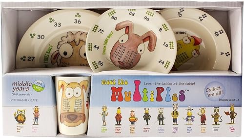 Miniatura 2 de Award Winning Times - Vajilla de mesa de 4 piezas en caja de los años medios, plato, cuenco y vaso