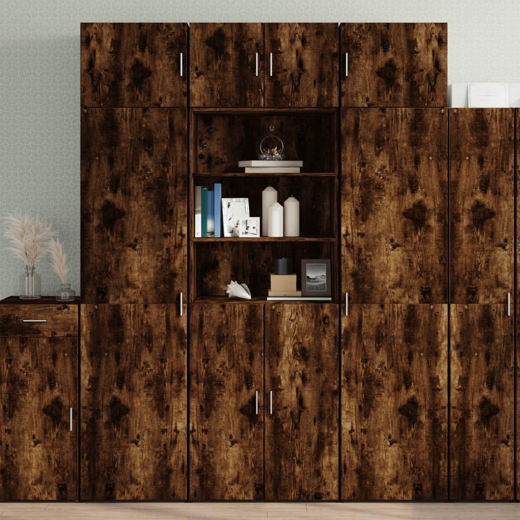 Générique Armoire de Rangement chêne fumé 70x42,5x225cm Bois d'ingénierie Meubles Armoires & Meubles de Rangement Buffets & bahuts (Poids 68.3KG)