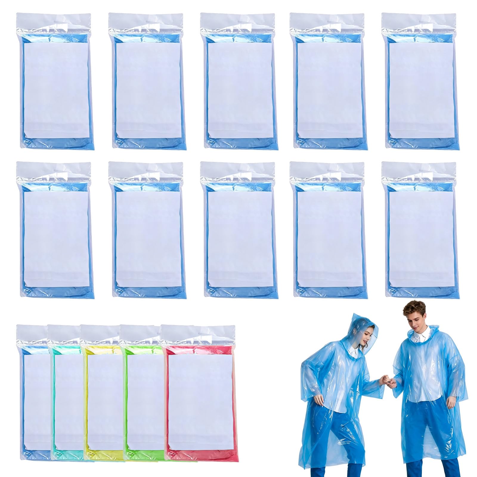 15 Pcs Rain Coat for Men Waterproof Random Color, Waterproof Raincoat for Men Women, Lightweight Universal Poncho Raincoat Easy to Carry Use, Bike Outdoor Use-image-31