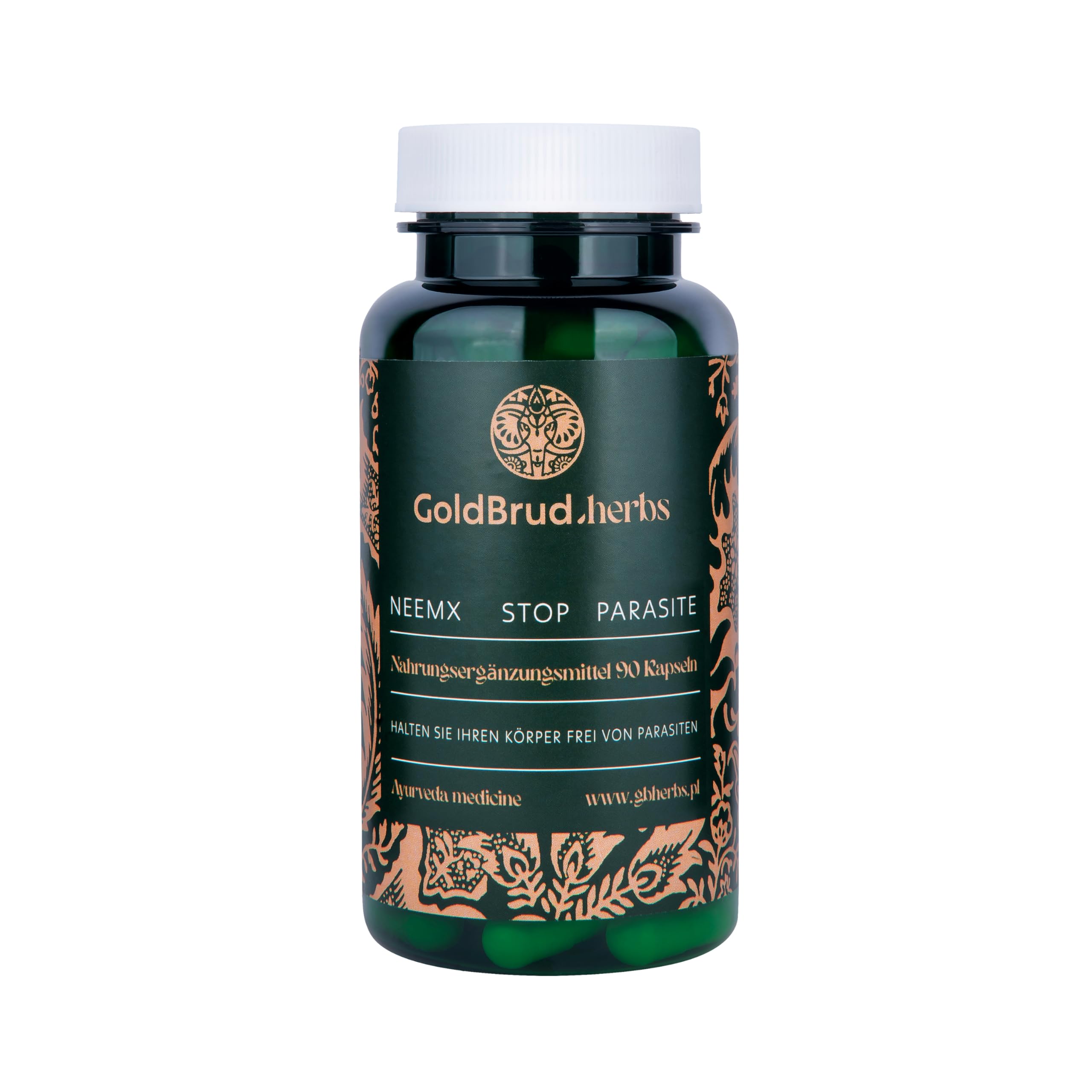 NeemX | Knoblauch, Neembaum-Frucht, Ajowan 400mg | | 90 Caps | Goldbrudherbs | Natürliche Kräuter | Keine Konservierungsstoffe | Ayurveda-Ergänzung | Antioxidans |Parasiten | Pilze | Bakterien