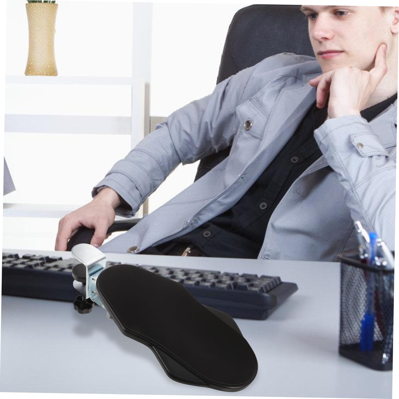 HOMSFOU Reposabrazos Ergonómico Plegable para Escritorio Soporte para Muñeca, Material Abs y Hierro, Adecuado para Uso en Casa y Viajes