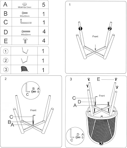 Miniatura 7 de CangLong Juego de 4 sillas de comedor de ratán, modernas sillas de comedor con asiento tapizado de forro polar y patas de metal resistentes,