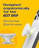 Vista 4 de OnTheGrip Lindo Diseño Transparente en Forma de Flor de Margarita Soporte de Teléfono Móvil Plegable Multifuncional para Smartphone, Tablet