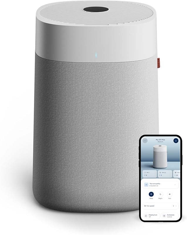 BLUEAIR Air Purifiers for Large Rooms, Cleans 3,048 Sqft In One Hour, HEPASilent Smart Air Cleaner For Home, Pets, Allergies, Virus, Dust, Mold, Smoke - Blue Pure 211i Max