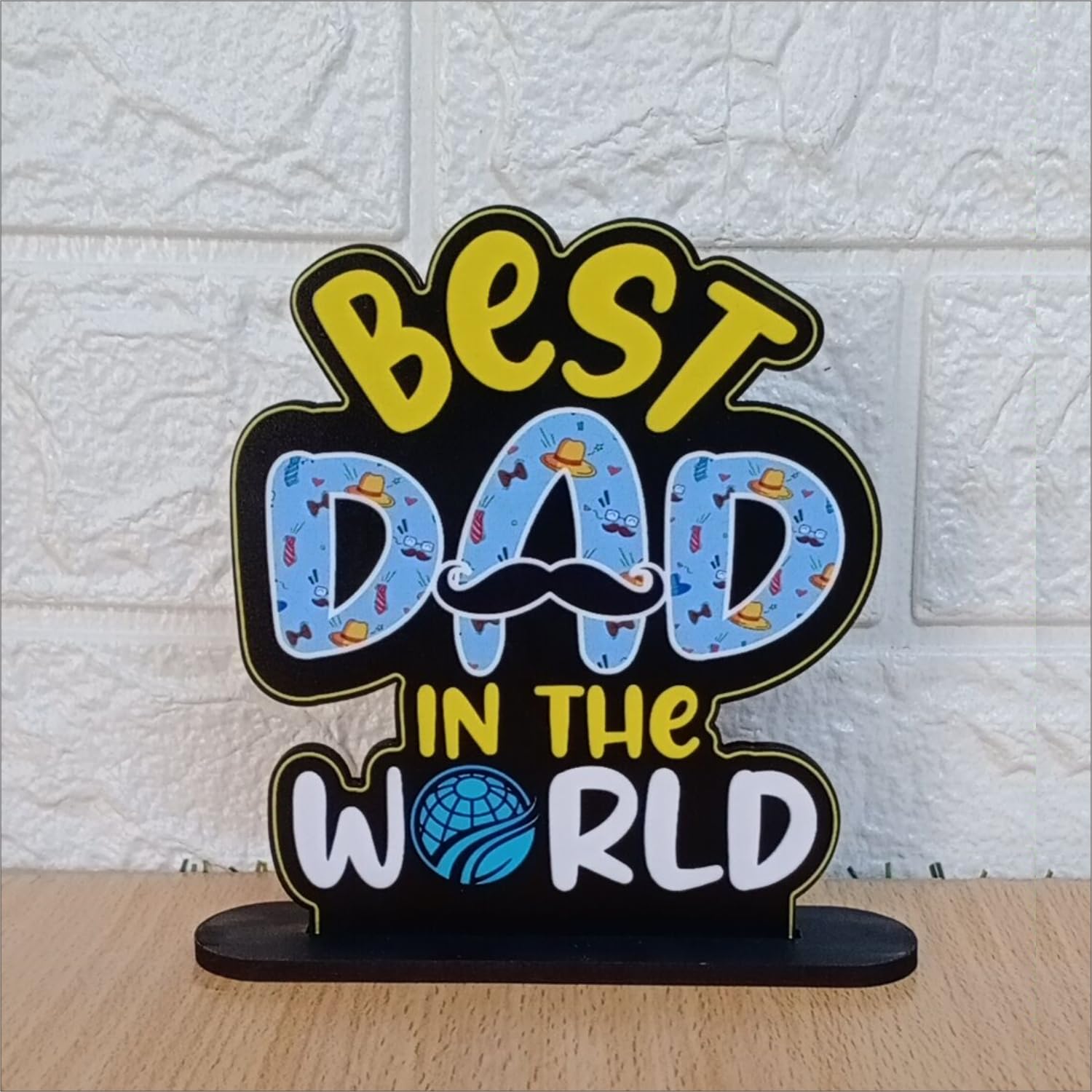Gifts Bucket Best Dad in The World Wooden Trophy Award Gift for Father or Dad Best (Multicolor 6 x 5.5 Inches) (B0D4B5XKQ7) Amazon Price History, Amazon Price Tracker