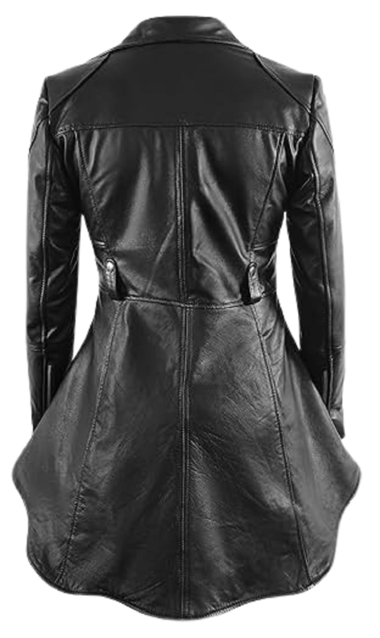Giacca da motociclista in pelle nera stile vittoriano steampunk, da donna, stile gotico, punk, rock