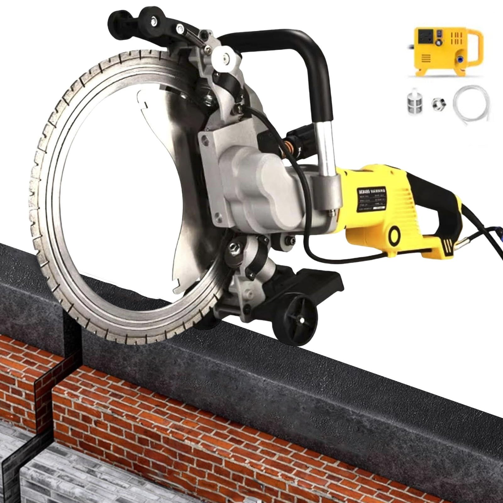 Sega circolare elettrica for il taglio di pareti,sega toroidale for calcestruzzo da 8000W,for il taglio di muratura in cemento armato e pietra naturale,con abbattimento della polvere ad acqua(AC8500)