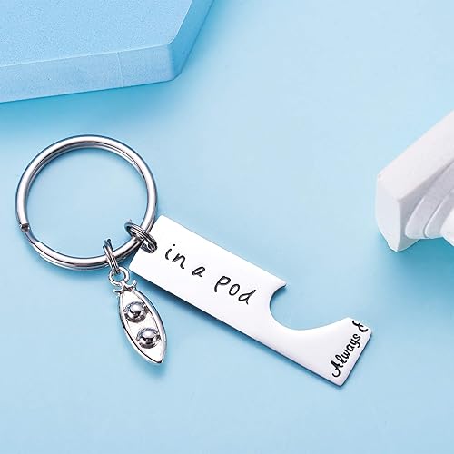 Miniatura 5 de LParkin Two Peas In a Pod Friendship Gifts Funny Keychain Set BFF Friends Keychains Sister Gift Set of 2