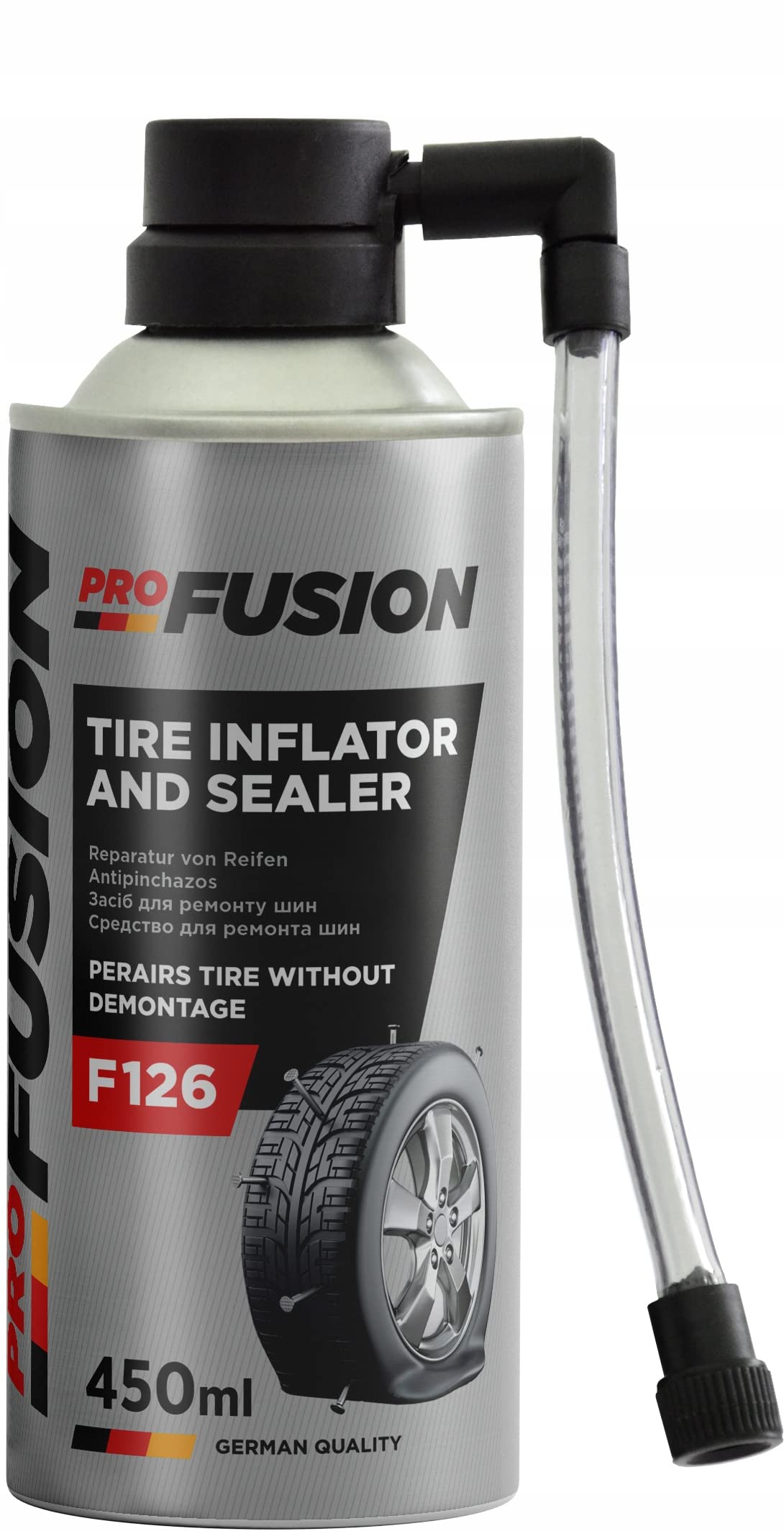 Środek do naprawy opon F126 TIRE INFLATOR AND SEALER 450 ML