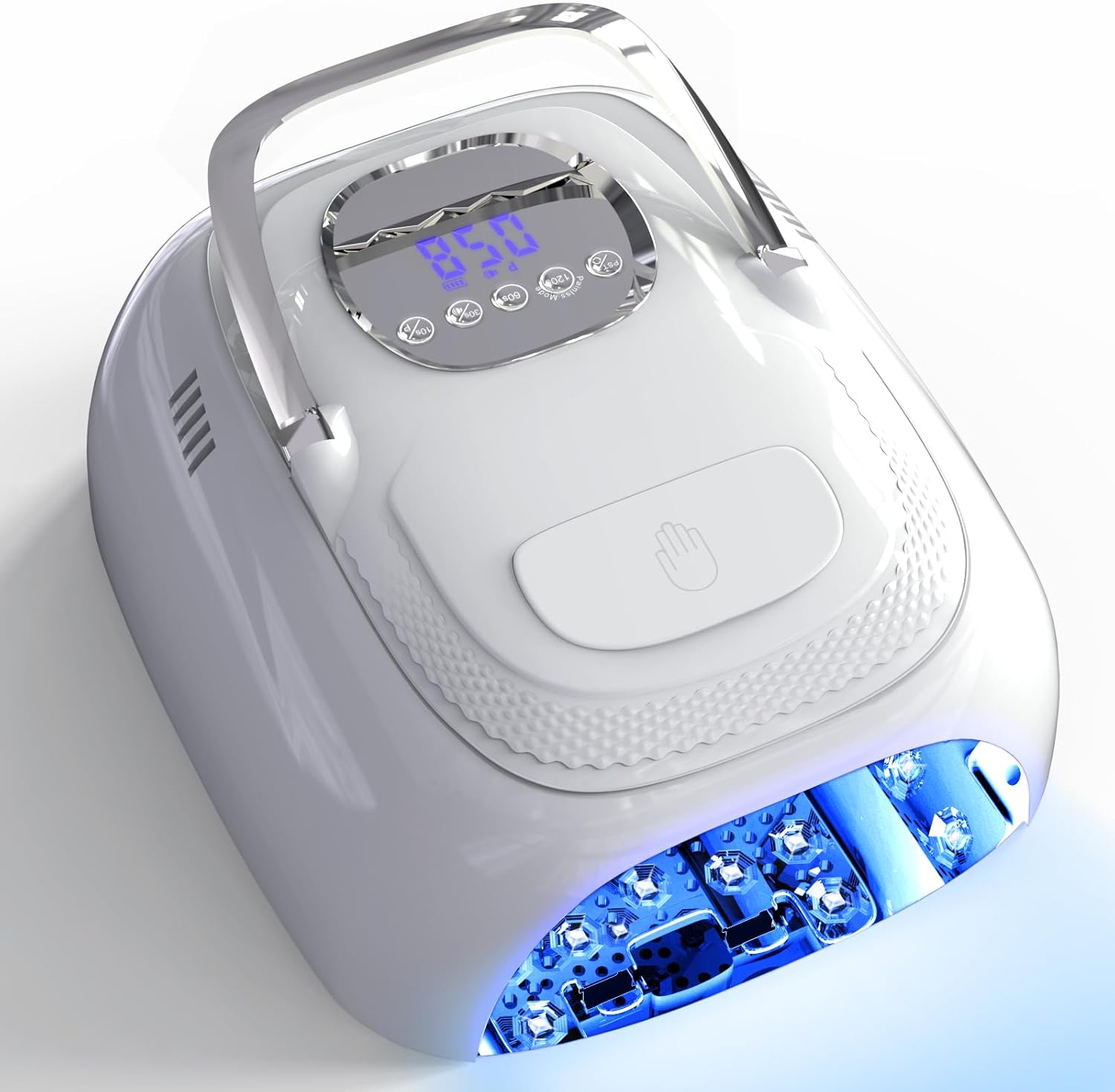 LIMEGIRL Cordless Nail Lamp, 72W Powerful UV LED Nail Dryer with Replaceable Lamp Beads & Battery, UV Light for Gel Polish, Rechargeable & Portable for Professional Nail Salon Use (White, One Battery)