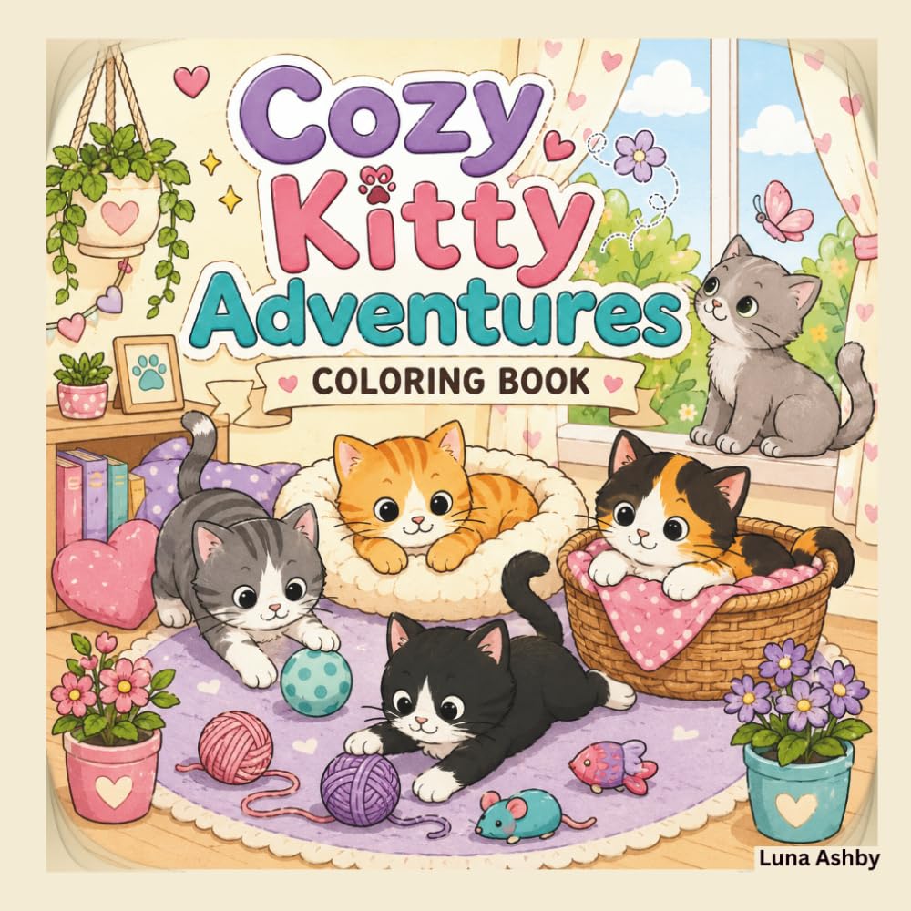 Cozy Kitty Adventures Coloring Book