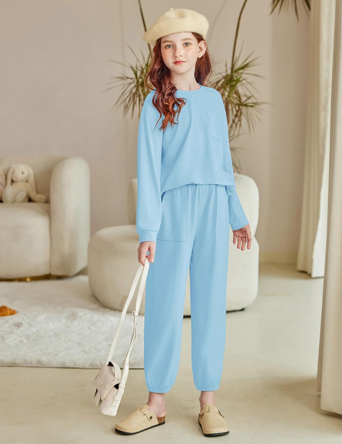 Arshiner Girls 2 Piece Outfits Casual Clothing Sets Long Sleeve Pullover Sweatshirts and Sweatpants with Pockets 5-13 Years - Image 5