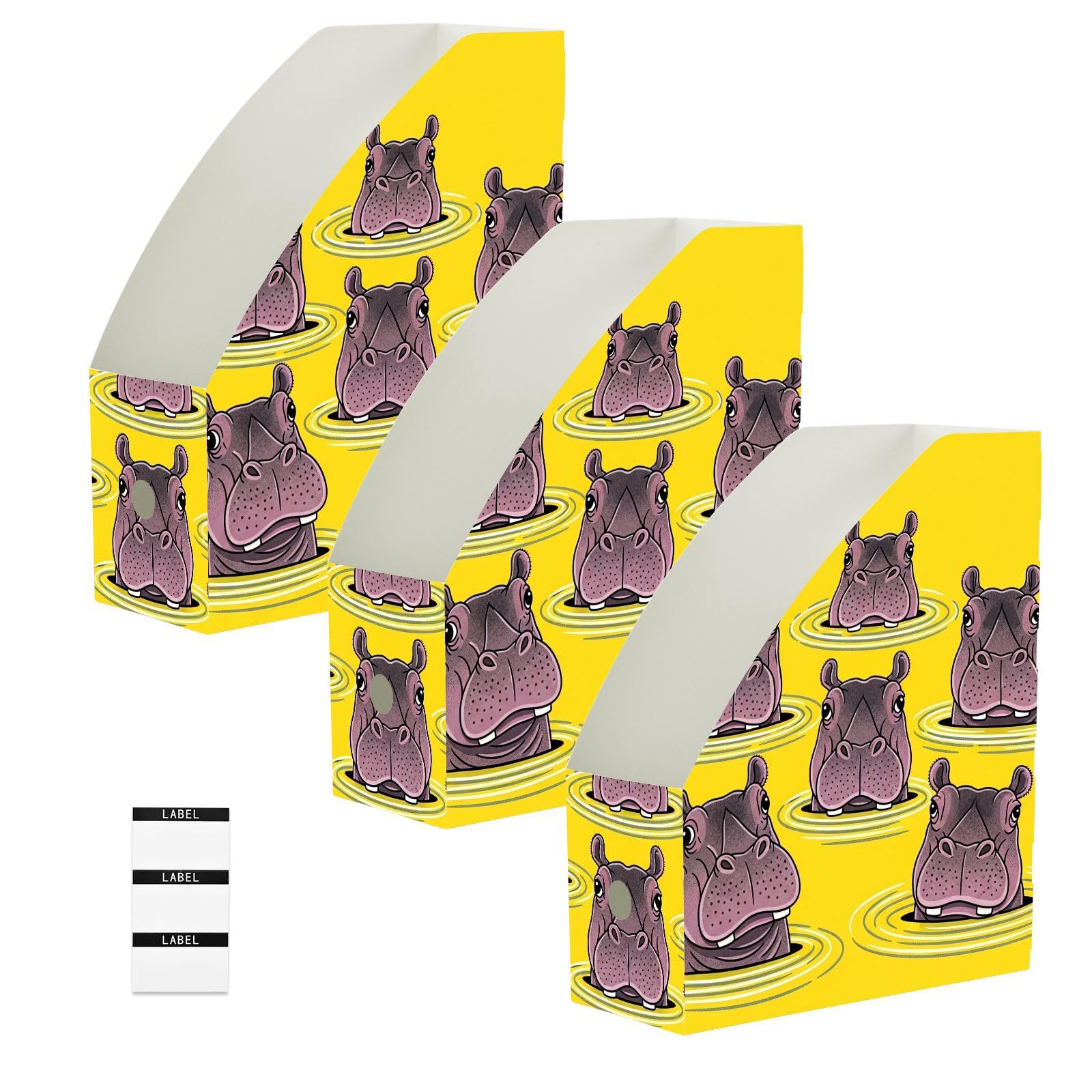 Cartella portadocumenti giallo ippopotamo cartone animato