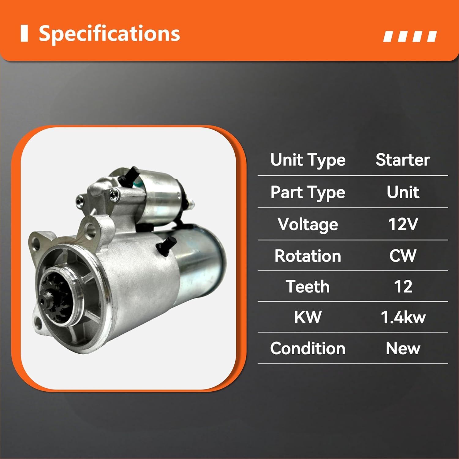 Starter Motor Compatible with Ford F150 F250 F350 Super Duty,F450,F550,E450,Mustang,Expedition, Excursion & for Lincoln Navigator, Blackwood,Mark LT-4.6L 5.4L 6.2L-Replace#6646N