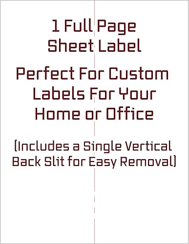 Propackagingsupply Hoja completa de papel Sicker etiquetas de envío láserchorro de tinta, 1 etiqueta por página (500 hojas)