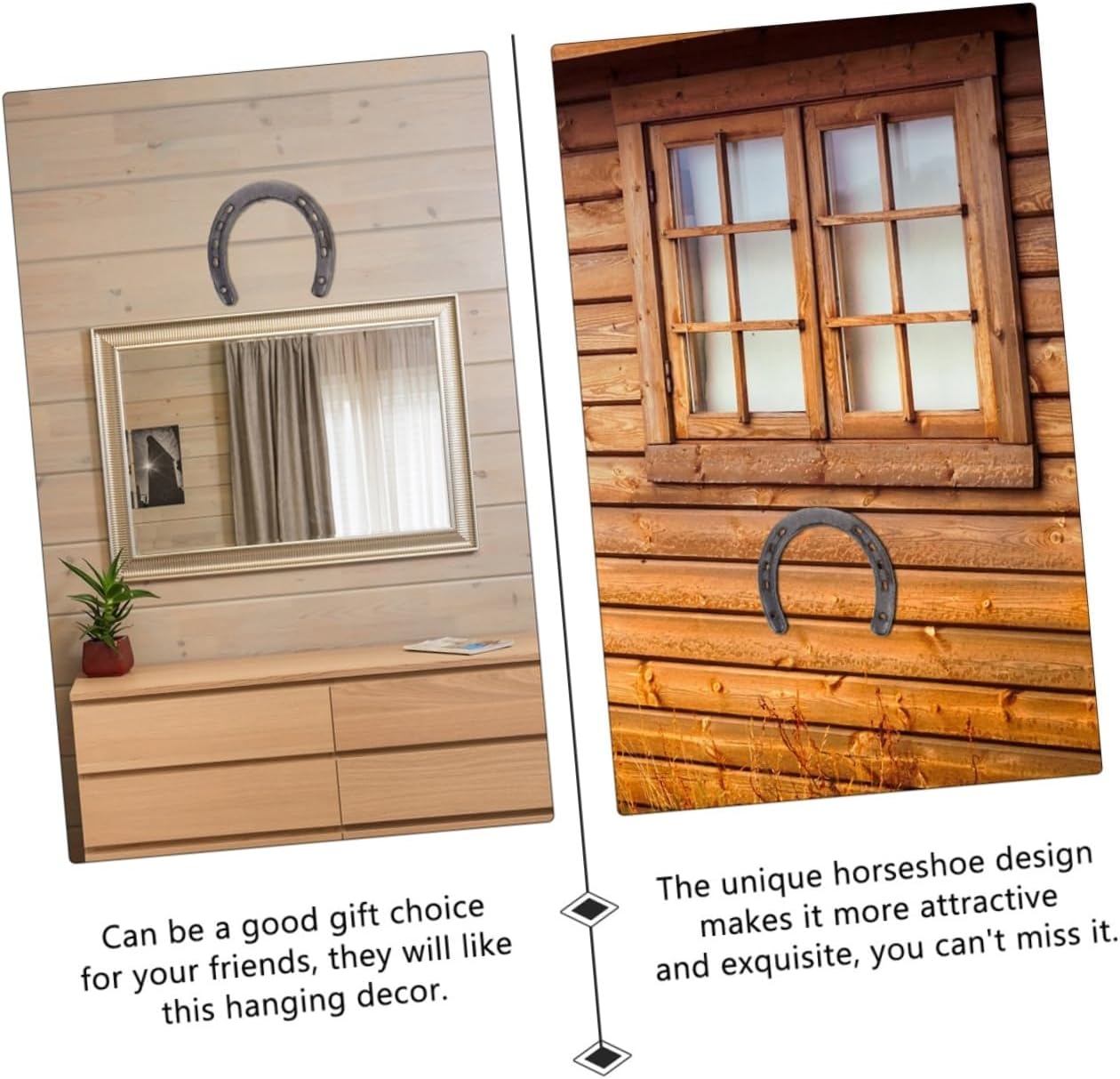 Ciieeo 3Pcs Unique Horseshoe Wall Hanging Decoration High Grade Material for Home Office Shop and More Attractive Horseshoe Design for Decor