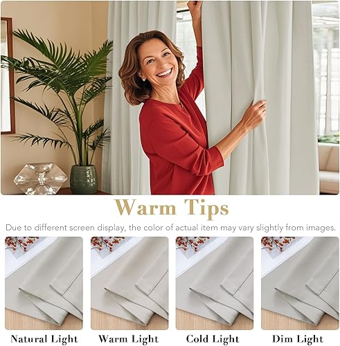 Miniatura 3 de H.VERSAILTEX Cortinas opacas con aislamiento térmico, paneles de tratamiento de ventana, cortinas opacas para oscurecer la habitación, cortinas