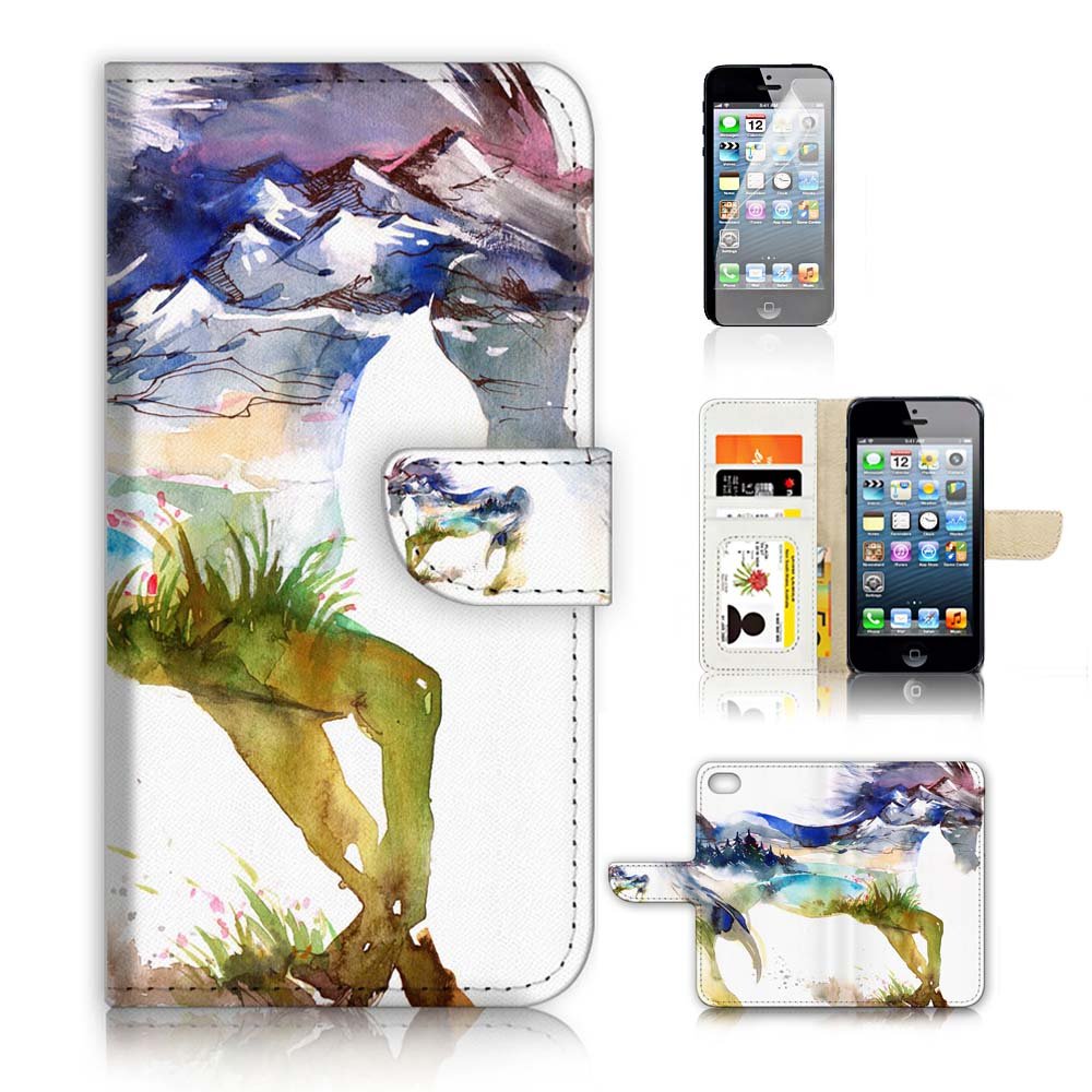 Ajour Pty Ltd (for iPhone 8 Plus/iPhone 7 Plus) Flip Wallet Case Cover A20275 Abstract Horse