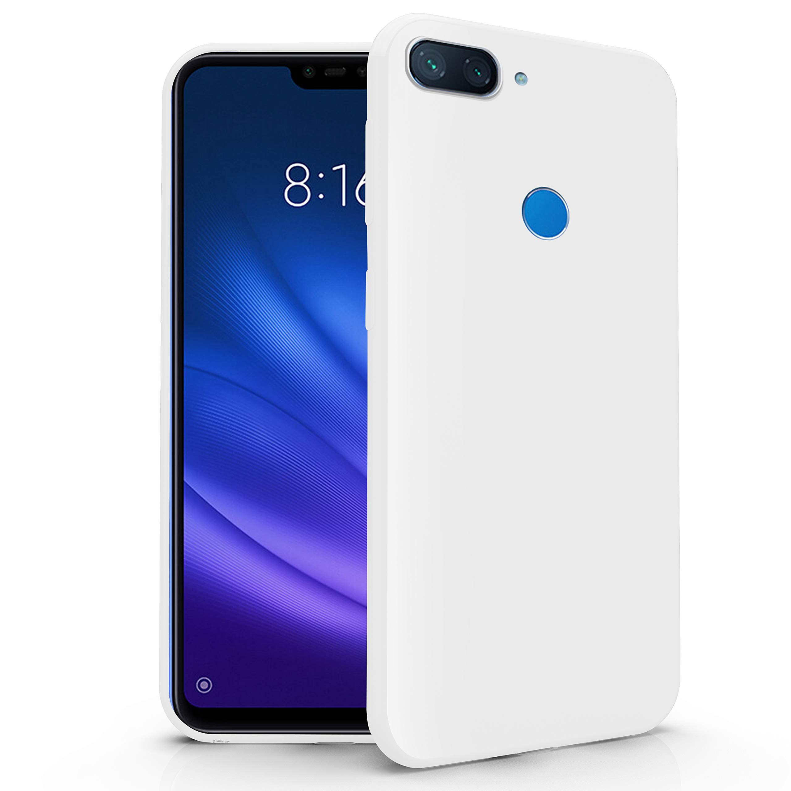 N NEWTOP Kit Cover + 2 Pellicole Compatibile per Xiaomi Redmi Note 8T, Custodia TPU Soft Gel Silicone Ultra Slim Sottile Flessibile Case Full Protezione Completa Vetro Temperato Glass (Nera