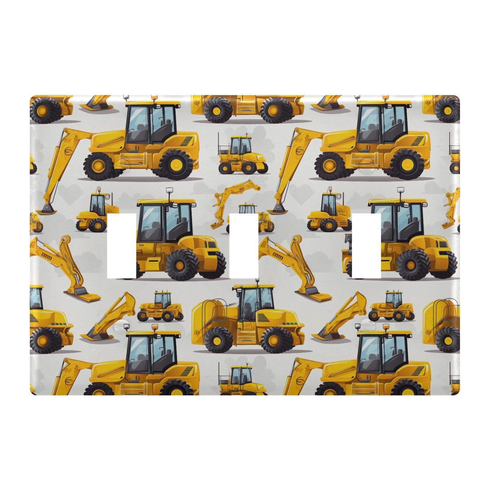 Light Switch Cover Engineering Vehicle Bulldozer Wall Plates for Electrical Outlets 3 Gang 202b3392