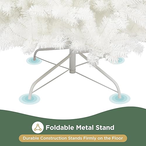 Miniatura 5 de HAUSHECK Árbol de Navidad artificial con forma de sombrero de Papá Noel de 6 pies con 300 luces LED, 1250 puntas de ramas exuberantes, soporte de