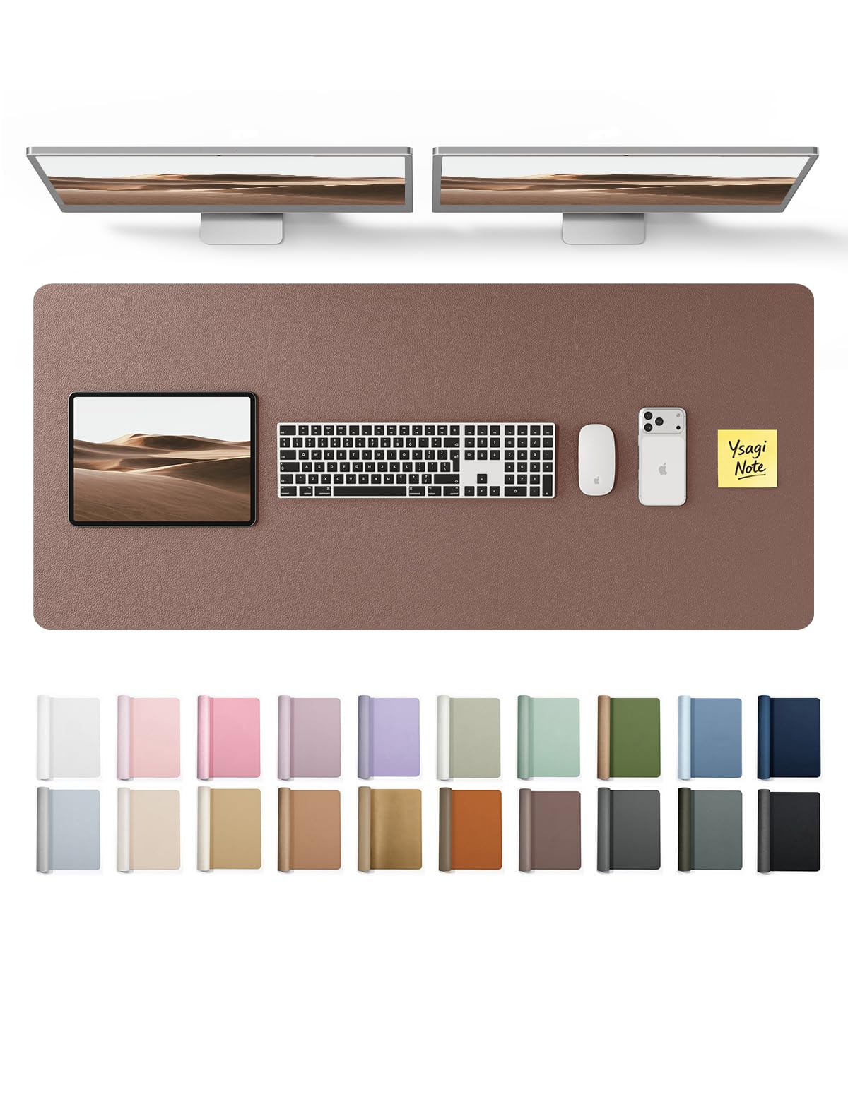 YSAGi Chocolate Desk Protector Large Mouse Pad 47" x 17" | Protects Your Desk Surface - main product image