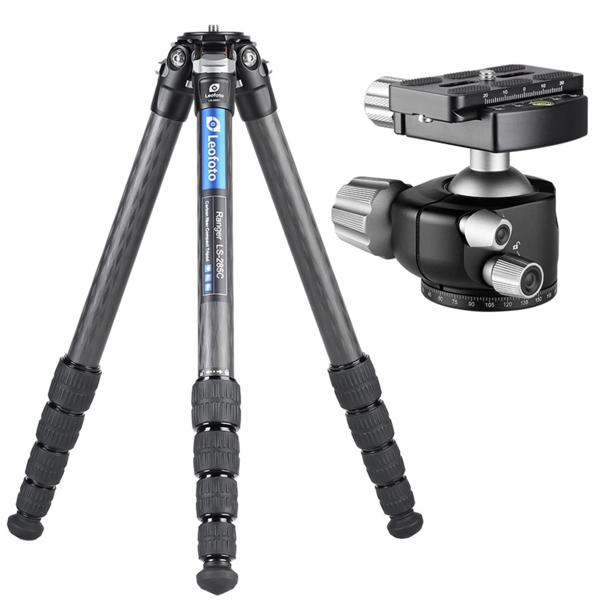 Leofoto Ranger - Statyw węglowy z głowicą kulową - nogi regulowane pod 3 kątami - idealny do fotografii makro - LS-285C+LH-36