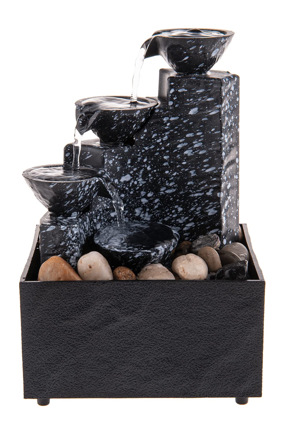 Out of the blue Zimmerbrunnen mit Dekosteinen, ca. 17 x 9 x 11 cm, mit USB Kabel, L: 1m, aus Polystone
