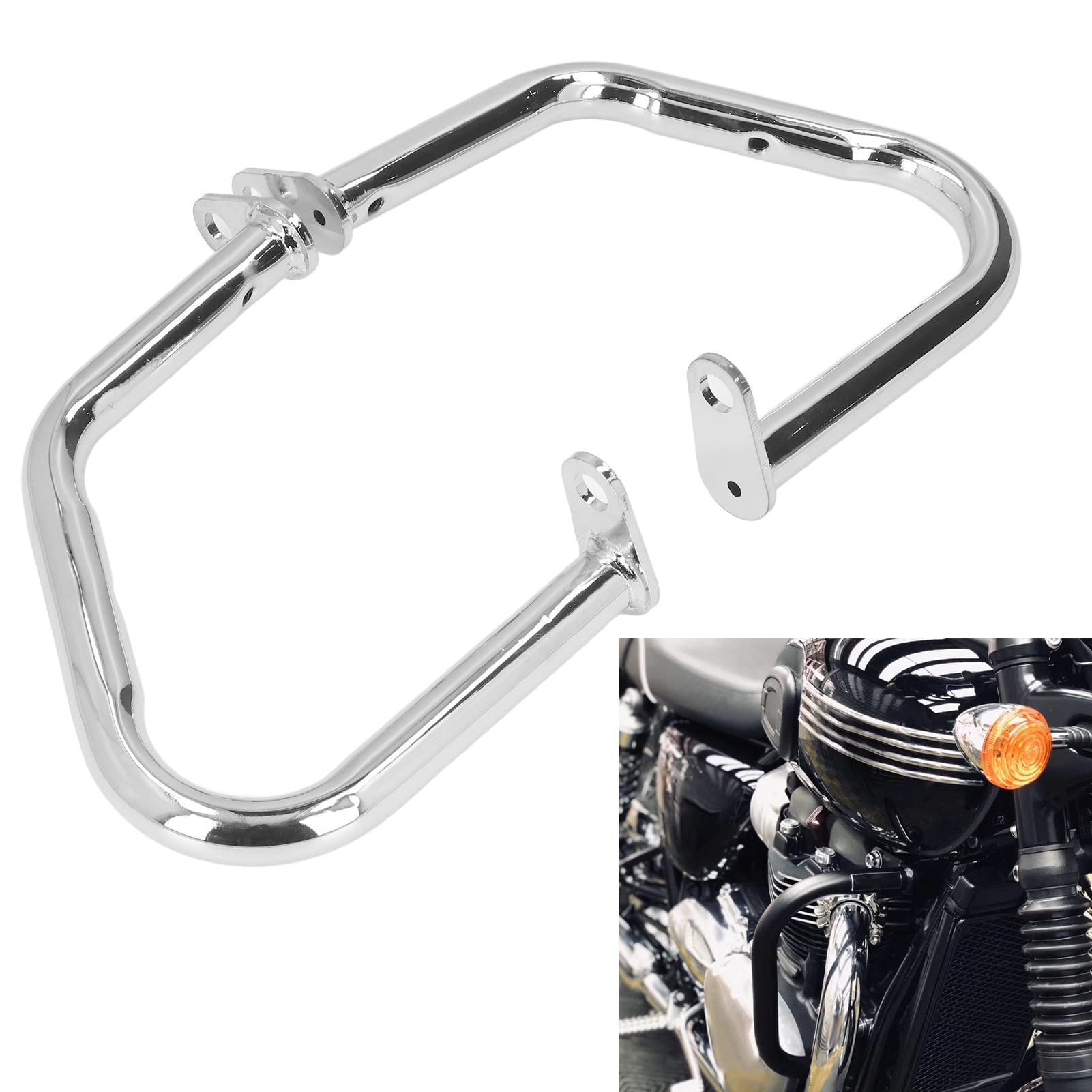 Drążek do zderzenia silnika motocyklowego, 2 szt. Osłona silnika motocyklowego, lewa prawa, Stalowa listwa zderzeniowa, Zamiennik części motocyklowych do Bonneville Thruxton (platerowanie)