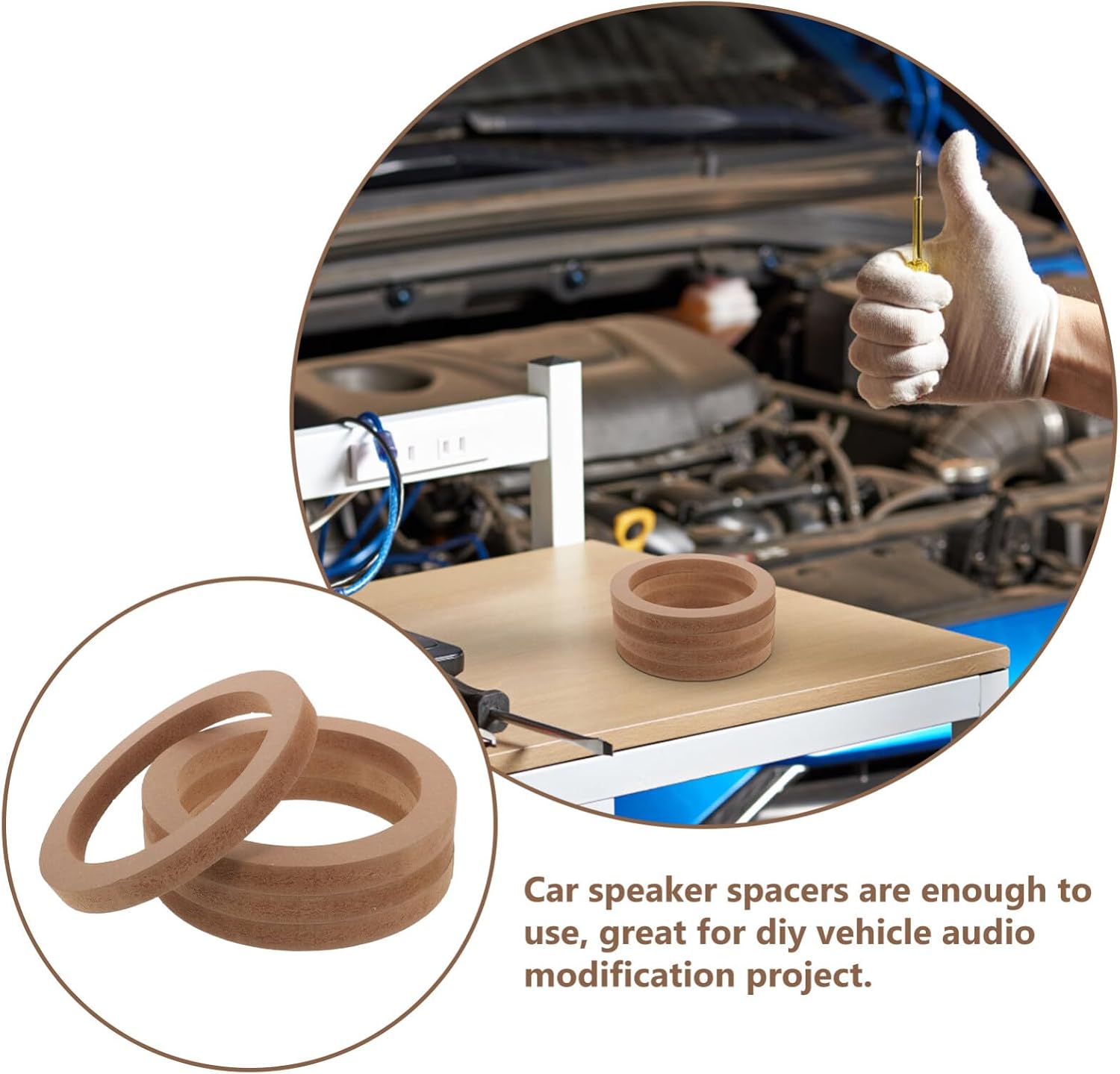 Holibanna 2pairs Speaker Spacer Audio Speaker Pads for Car Fit for DIY Audio Modifications for Enhanced Sound Quality