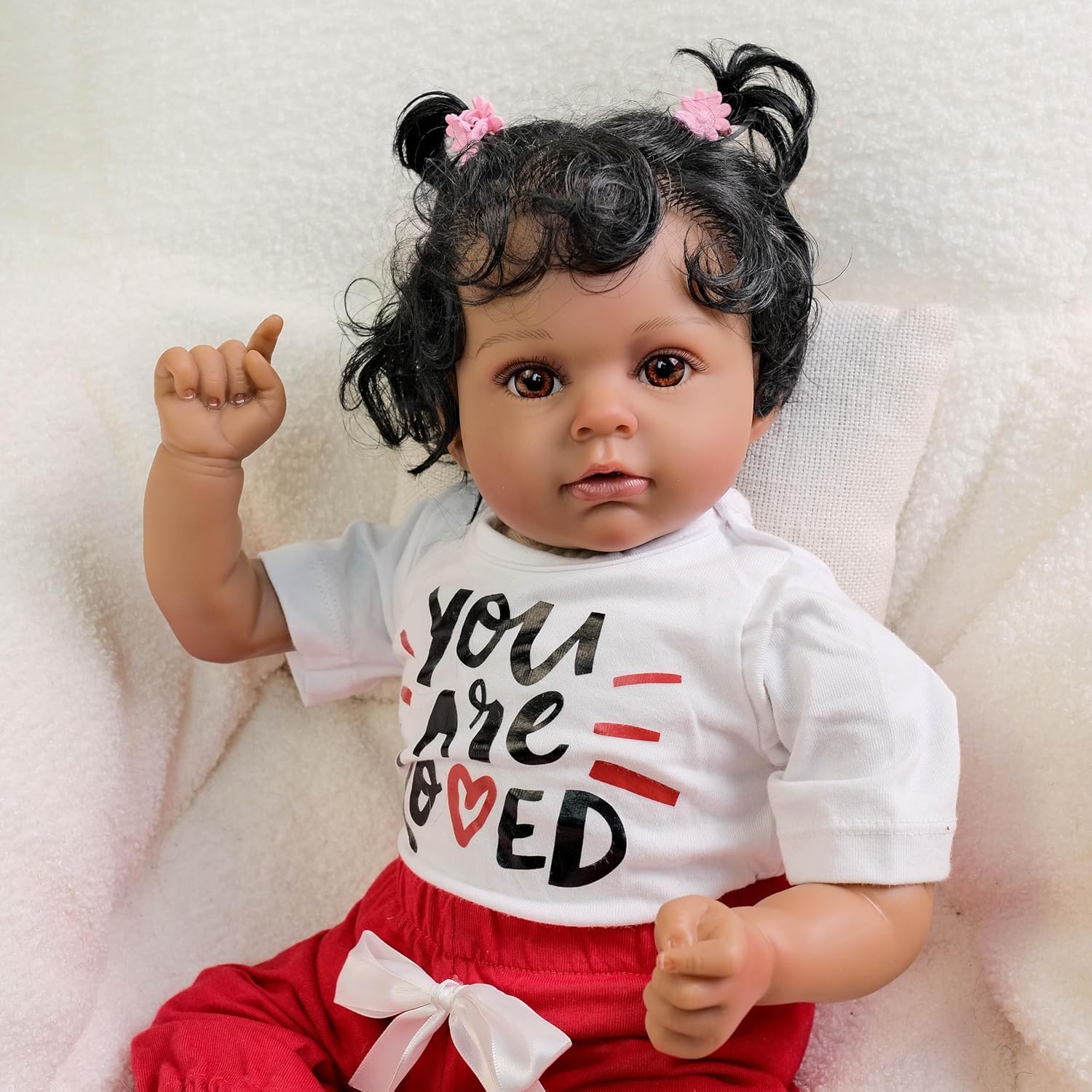 Realistyczne lalki Reborn Baby Dolls Afroamerykanie, noworodek, czarne, tkanina, ciało, miękkie, winylowe, pełne kończyny, realistyczne lalki niemowlęce z kręconymi włosami, zabawka, prezent