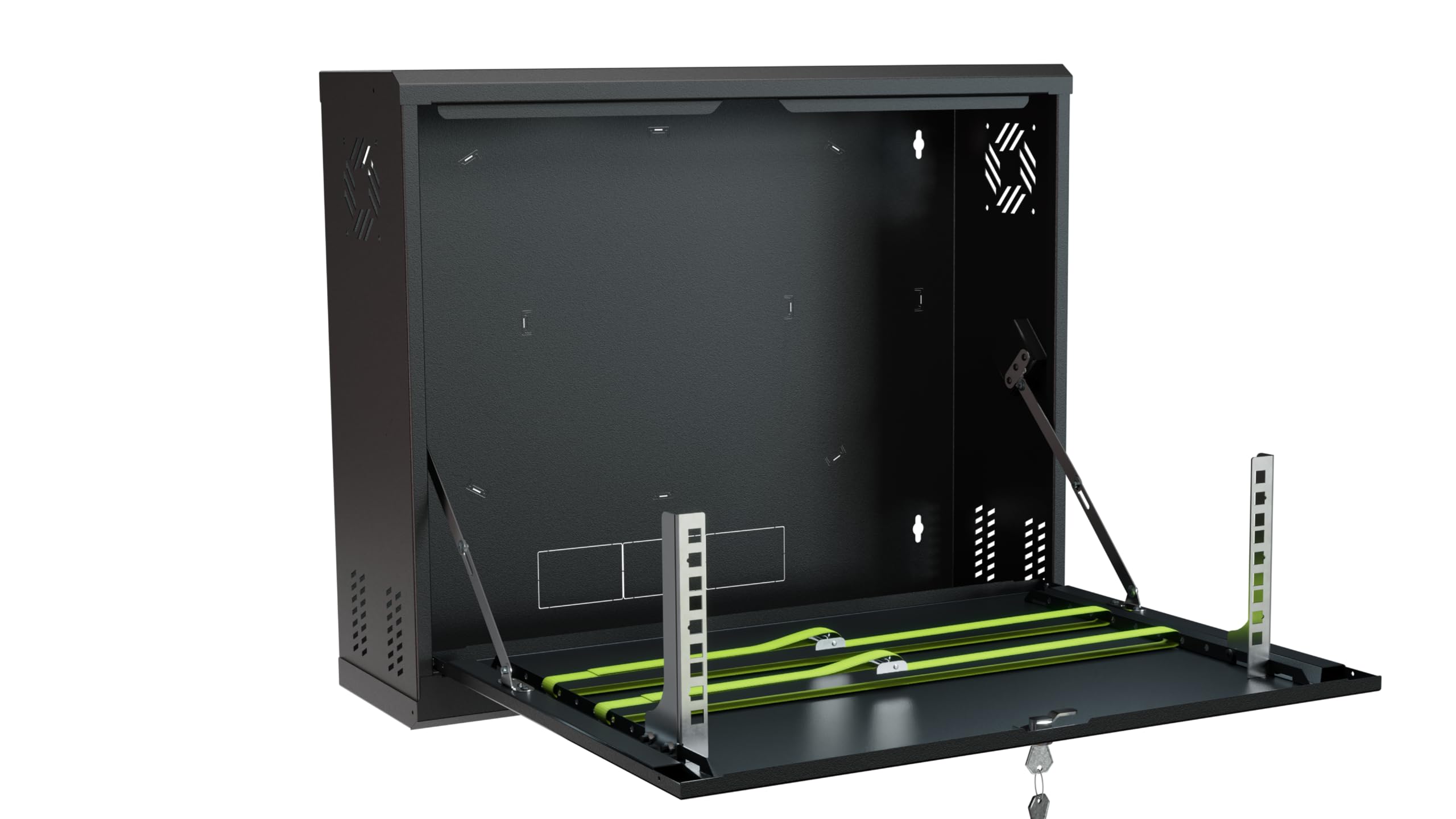 Stalflex CCTV Cabinet 19 inch 3U 180mm - Network Cabinet Made of Heavy Duty Metal - computer & server racks - Wall Mount Rack with Lockable Enclosure