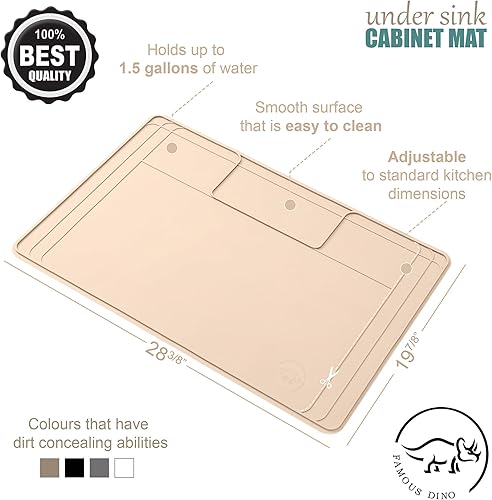 Miniatura 4 de Tapete original para debajo del fregadero, tapete impermeable de silicona, ajustable, fácil de limpiar, forro de gabinete de cocina, superficie de
