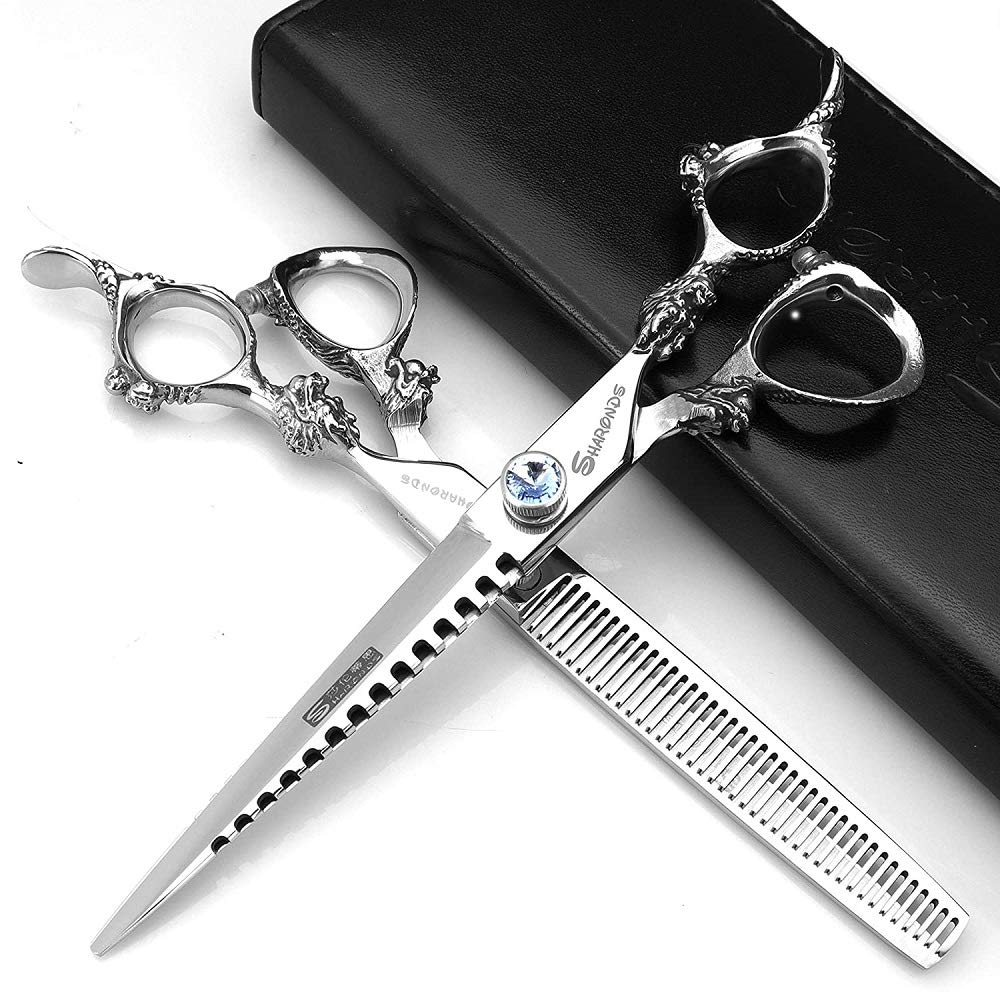 Porfessional Friseurscheren Set 7 Zoll Edelstahl Haarschneidescheren Set Profi Barbier für Damen & Herren