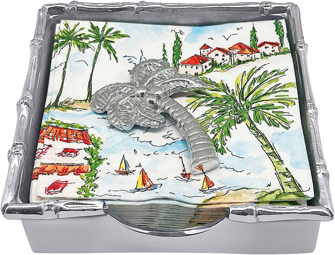 Mariposa Palm Tree Bamboo Napkin Box