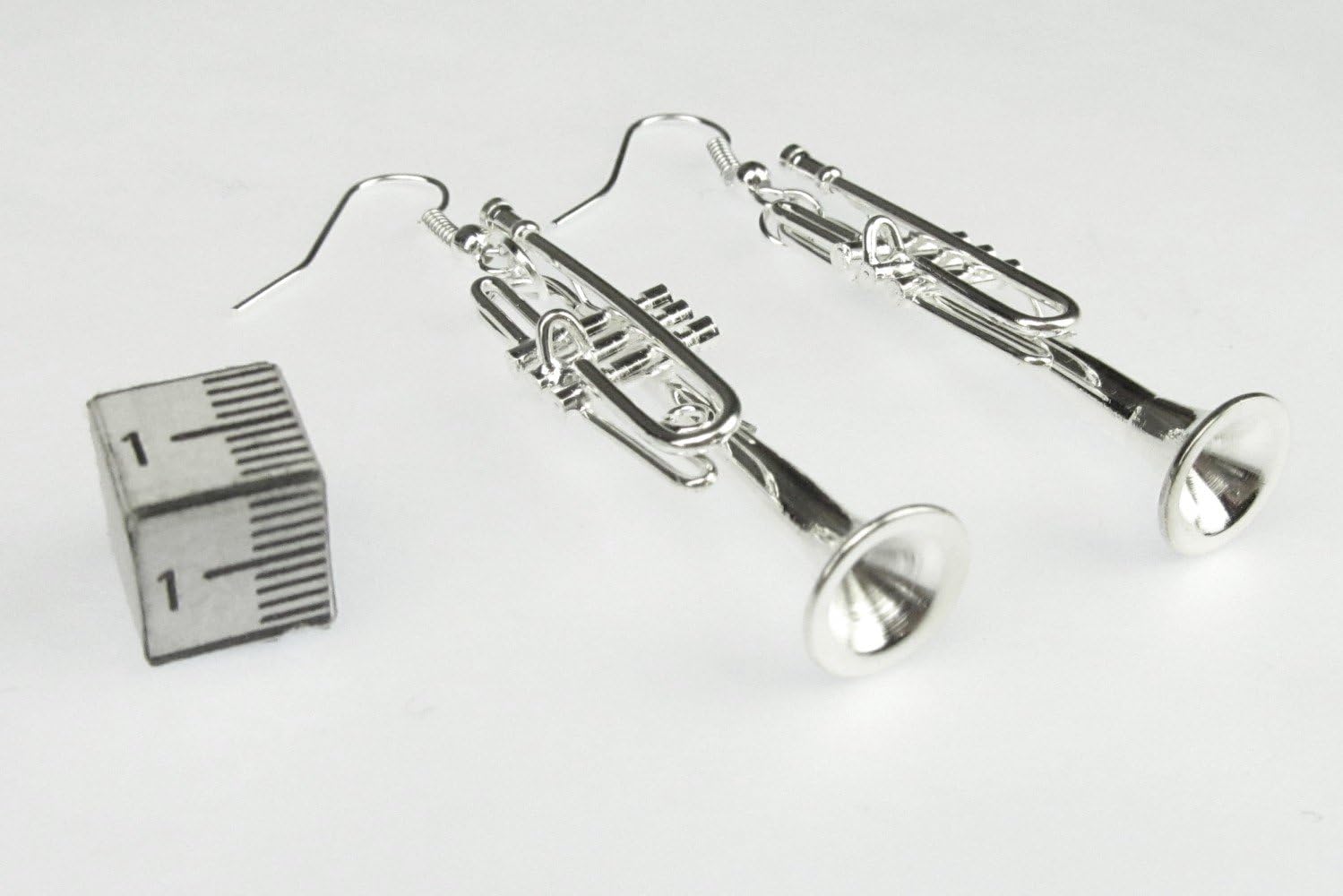 Trumpet Earrings Trumpets Miniblings Brass Bands Silver Plated + Box