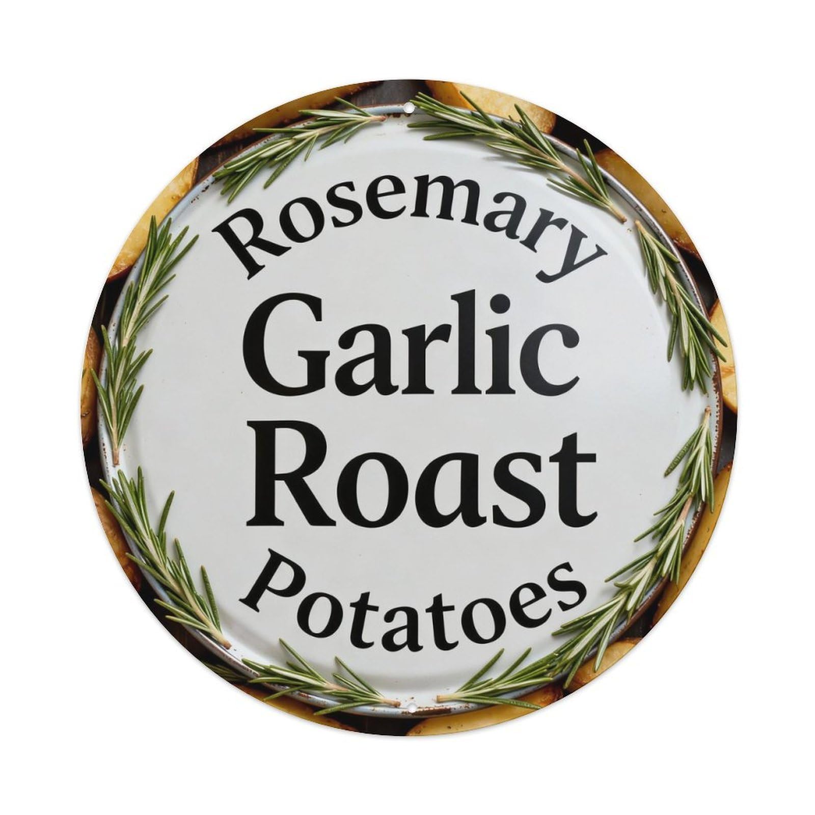 Rosemary Garlic Roast Potatoes Metal Tin Sign Plaque