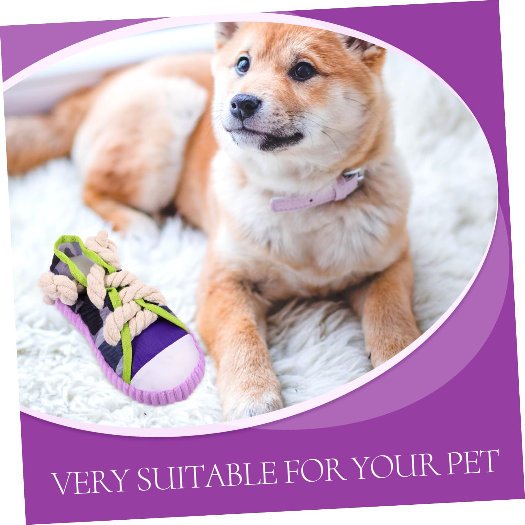 GANAZONO Juguete para Perros Chirriante Forma de Zapato de Lona y Cuerda de Algodón Resistente a Mordidas, Fácil de Limpiar para Cachorros y Perros Grandes
