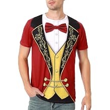 Funny World Mens Ringmaster Shirt Graphic Circus Costume Showman T-Shirt