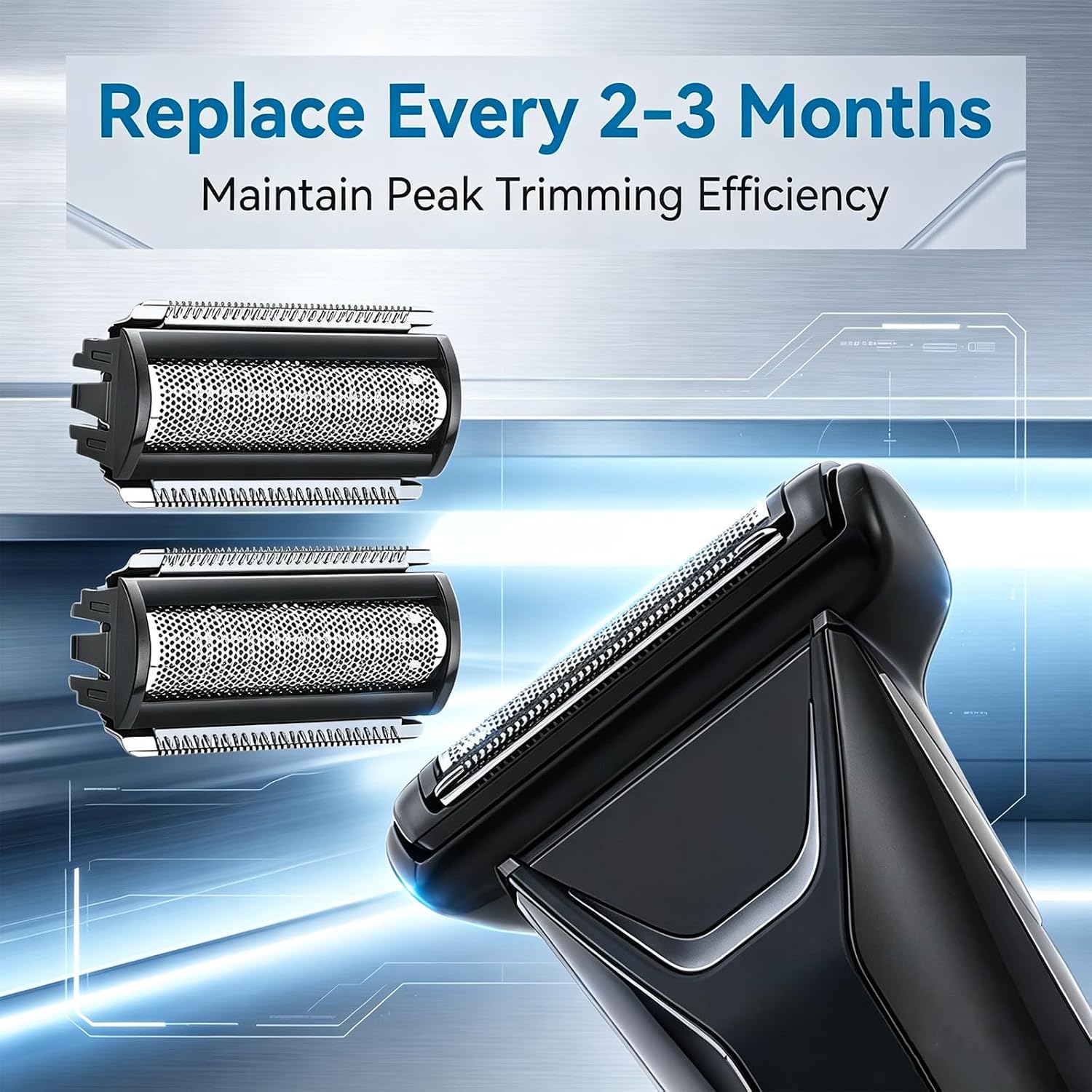 2 Pack Replacement Foil Blades Compatible with MANSCAPED The Lawn Mower 5.0 Ultra, Replacement Blades for Body Hair Trimmer Grooming