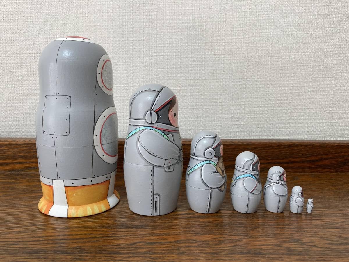 Amazon | ロシア雑貨宇宙マトリョーシカ 霧の中のハリネズミと森の仲間