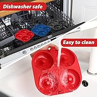 Vista 7 de Webake Molde de silicona para freidora de aire para hornear, moldes de donas antiadherentes de 4 cavidades, sin BPA, apto para lavavajillas, juego