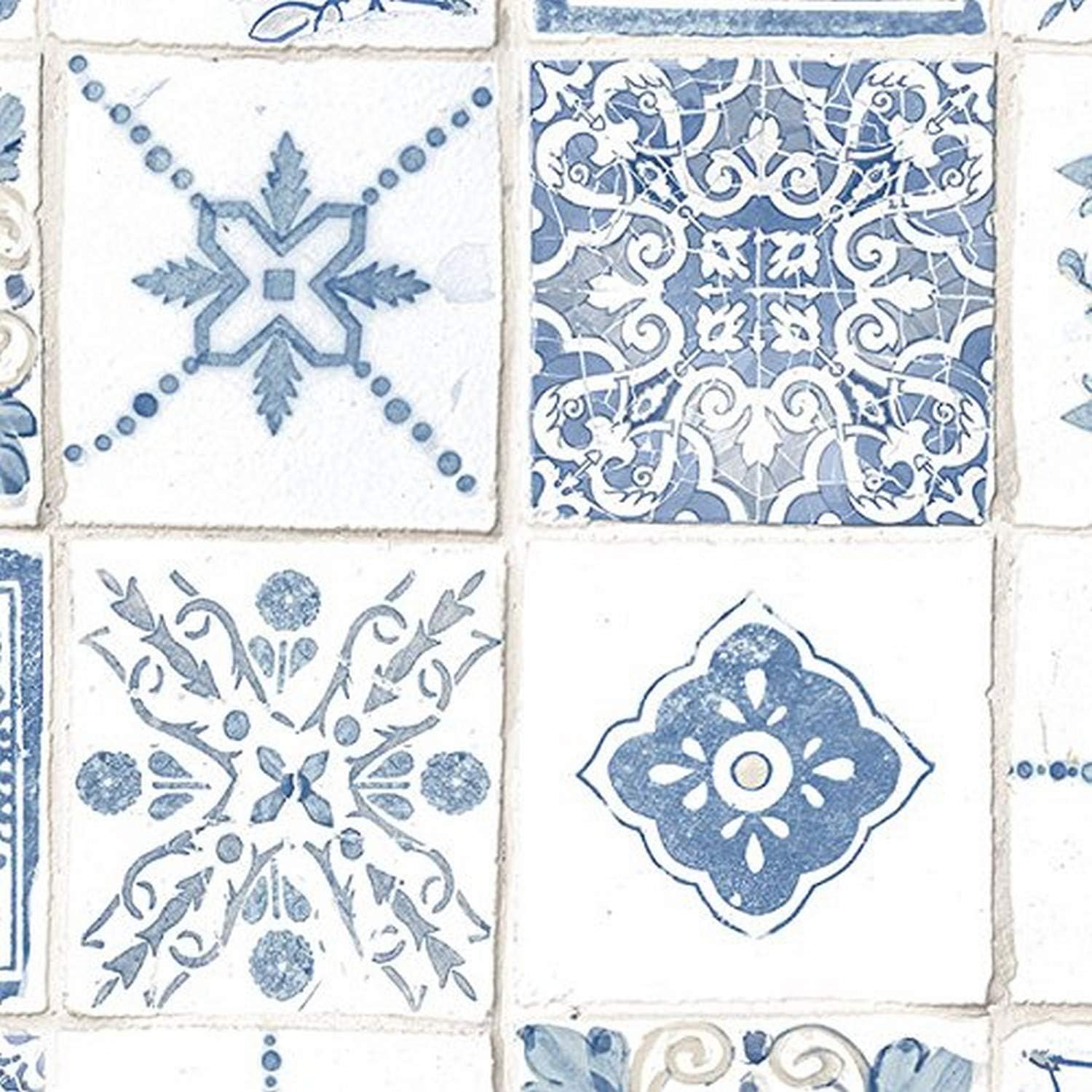 Manhattan Comfort NWCK36622 Washington Series Roll of Decorative Vinyl Wallpaper, Blue/Beige