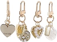 Vista 1 de Llavero con forma de concha para niñas, regalo para mujer, con forma de corazón de perla