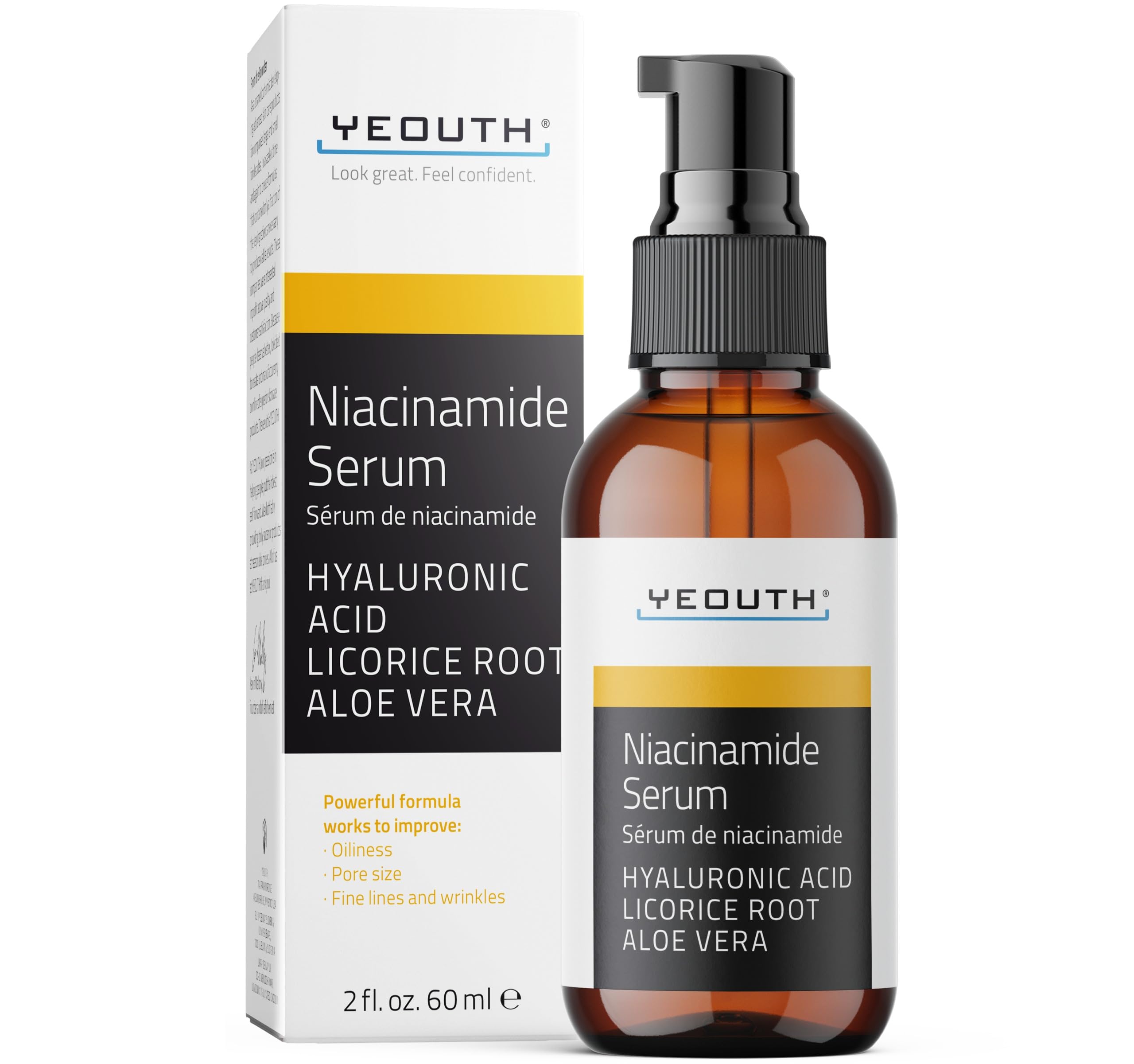 YEOUTH Niacinamide Serum for Face 10% with Hyaluronic Acid and Aloe Vera, Hydrating B3 Skin Care Face Serum for Women and Men, Hydrating Skincare