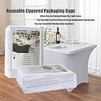 Vista 6 de Mantel de elastano de 6 pies, mantel elástico universal para mesas rectangulares, mantel elástico universal para mesa de patio para bodas